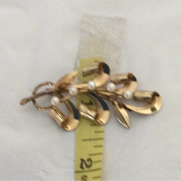 Vintage Pin Real Pearls marked /20 12 KTG - Picture 3 of 5